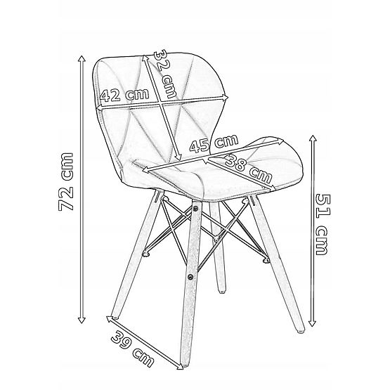 Modern kárpitozott MURET szék fekete
