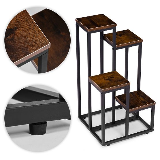 ModernHome loft stílusú virágtartó 4 polccal