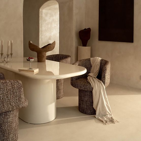 Modesto étkezőasztal 180 cm, világos bézs, fényes