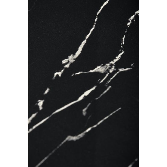 MOLINA kerek asztal, fekete márvány / fekete / arany (2p=1ks)