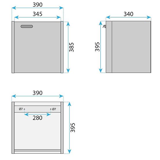 Molly 40 cm-es Szürke Mosdós Fürdőszobabútor Készlet