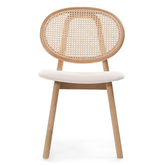 Monet fa szék bécsi fonással, rattan, velúr, természetes/világos bézs