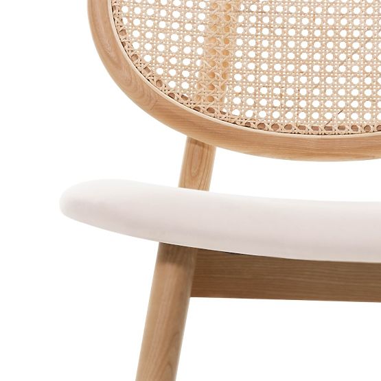 Monet fa szék bécsi fonással, rattan, velúr, természetes/világos bézs