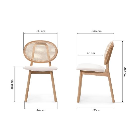 Monet fa szék bécsi fonással, rattan, velúr, természetes/világos bézs
