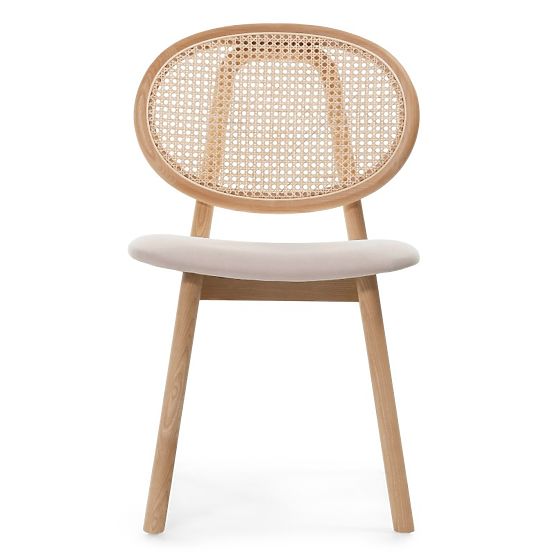 Monet fa szék bécsi fonottal, rattan, velúr, természetes/világosbarna