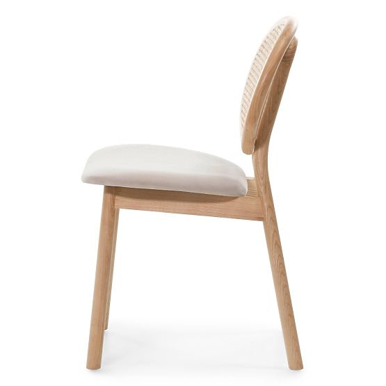 Monet fa szék bécsi fonottal, rattan, velúr, természetes/világosbarna