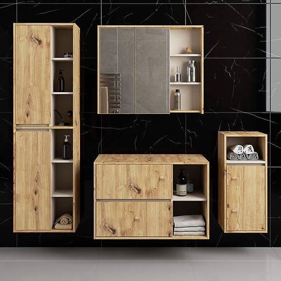 MOSDÓ ALATTI SZEKRÉNY NYÍLÁSOKKAL VAMI W90 UM 2SZ 2P ARTISAN TÖLGY / KASMÍR