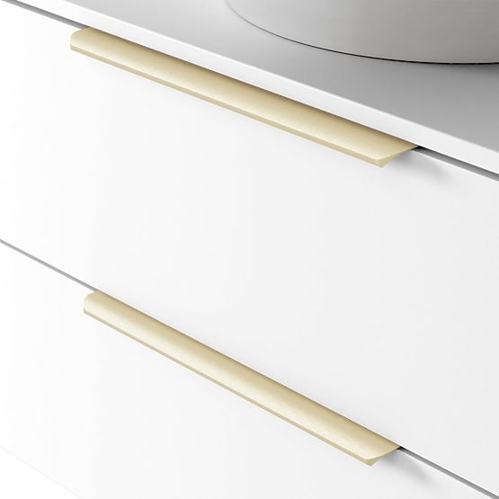 Mosdó alatti szekrény Tidea 80 cm, fehér, arany fogantyúk