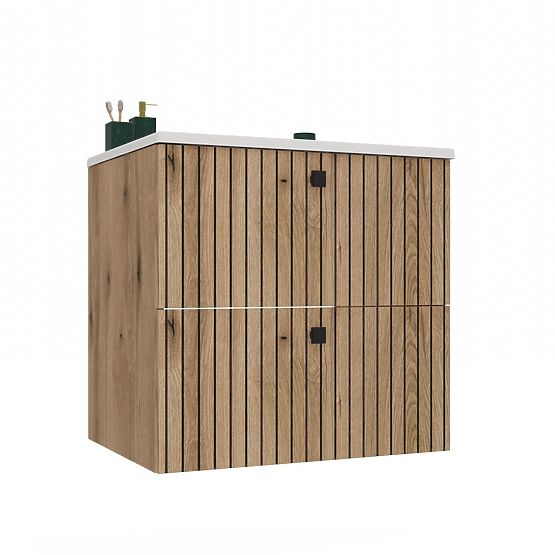 MOSDÓ ALATTI SZEKRÉNY TIGO 60 2S EVOKE TÖLGY BORDÁZOTT ELŐLAPPAL + MOSDÓ