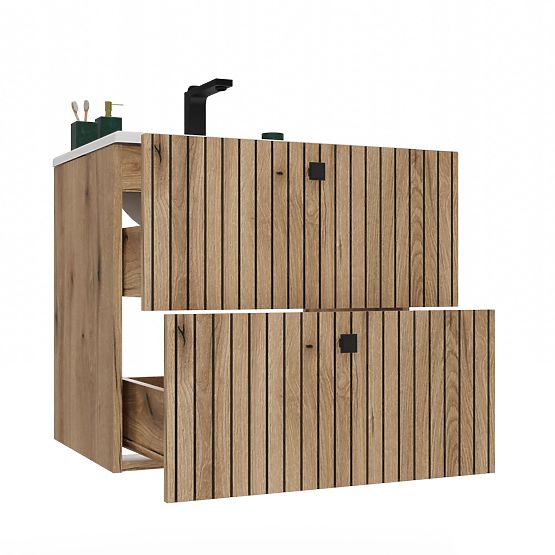 MOSDÓ ALATTI SZEKRÉNY TIGO 60 2S EVOKE TÖLGY BORDÁZOTT ELŐLAPPAL + MOSDÓ