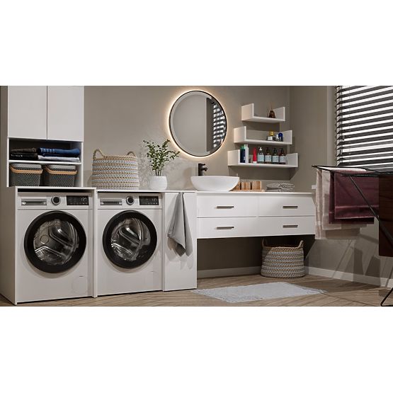 Mosógép Szekrény POLA NP 1D FEHÉR 2 Polcokkal