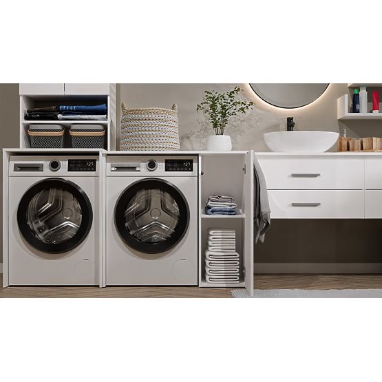 Mosógép Szekrény POLA NP 1D FEHÉR 2 Polcokkal