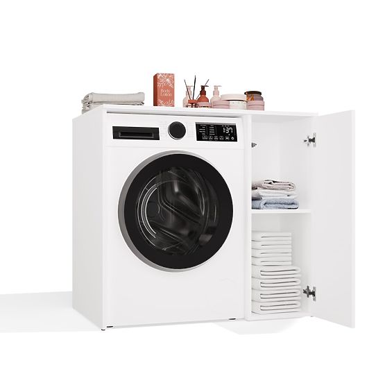 Mosógép Szekrény POLA NP 1D FEHÉR 2 Polcokkal