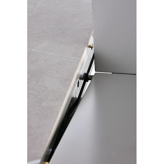 MUSCAT kinyitható asztal lap - szürke márvány, láb - világosszürke / arany