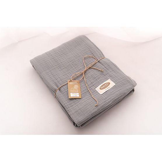 Muslin ágytakaró 210x240 sötétszürke