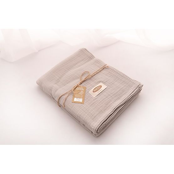 Muslin ágytakaró 210x240 világos bézs