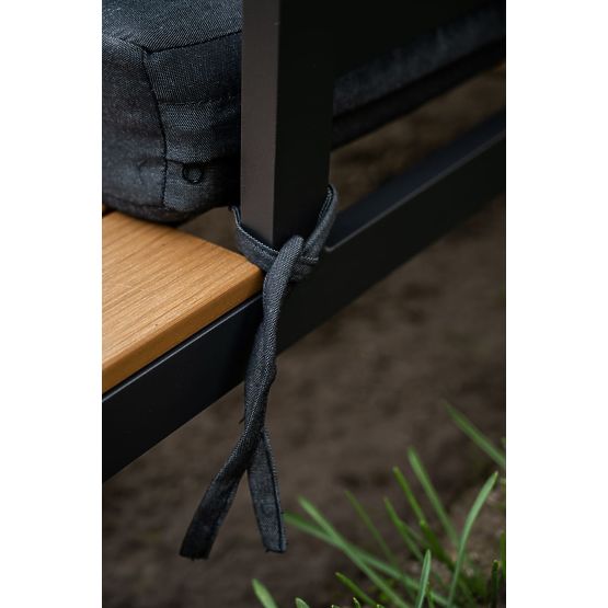 Nagy alumínium sarokszett asztallal MASSIMO fekete