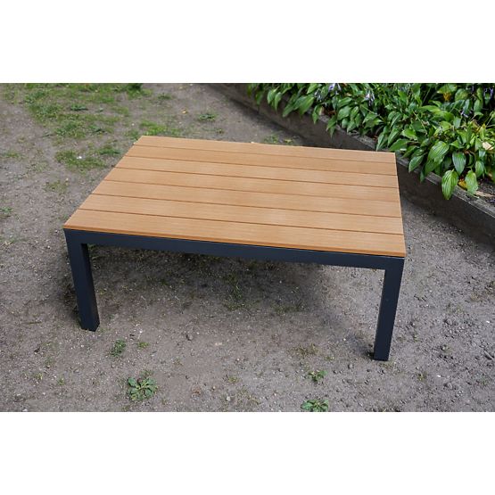 Nagy alumínium sarokszett asztallal MASSIMO fekete