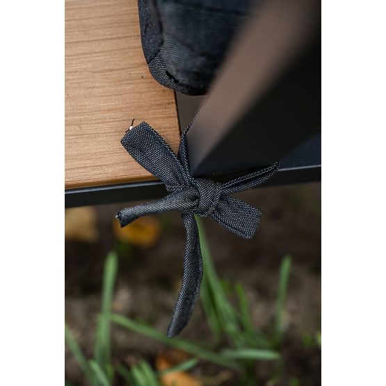 Nagy alumínium sarokszett asztallal MASSIMO fekete