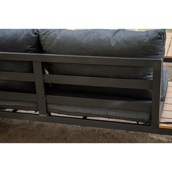 Nagy alumínium sarokszett asztallal MASSIMO fekete