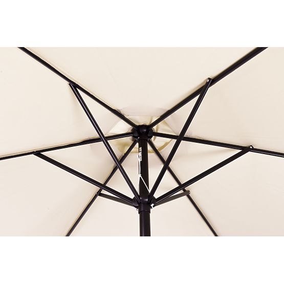 Nagy kerti dönthető összecsukható napernyő tekerőkarral, 6 bordás, bézs, 270 cm