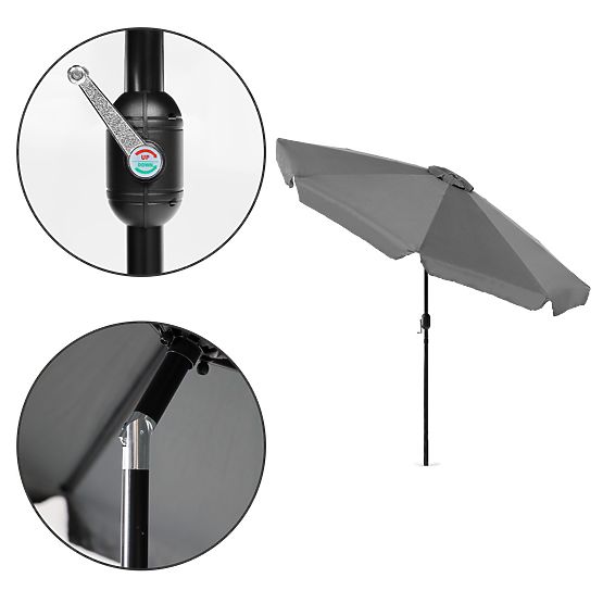 Nagy kerti napernyő 3m ferde kurblival szürke