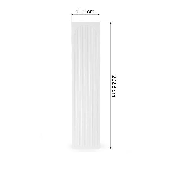 Neroli szekrényajtó, 45,6 cm, ívelt vájatok, fehér, bal