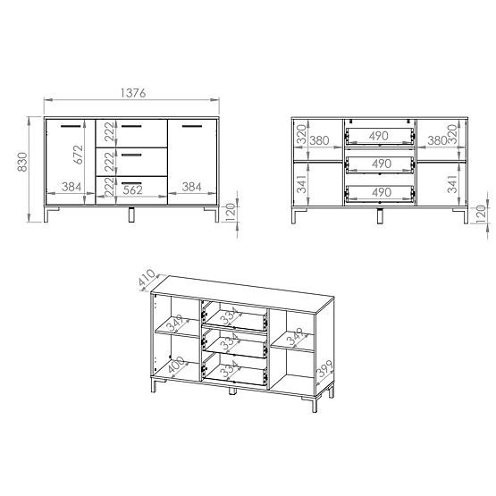 Nevio komód - kézműves tölgy