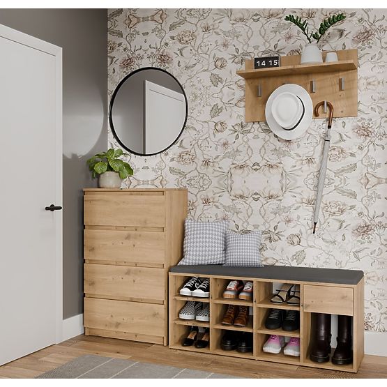 Nyitott cipősszekrény TALLIN ARTISAN TÖLGY előszobába