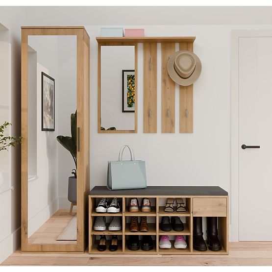 Nyitott cipősszekrény TALLIN ARTISAN TÖLGY előszobába