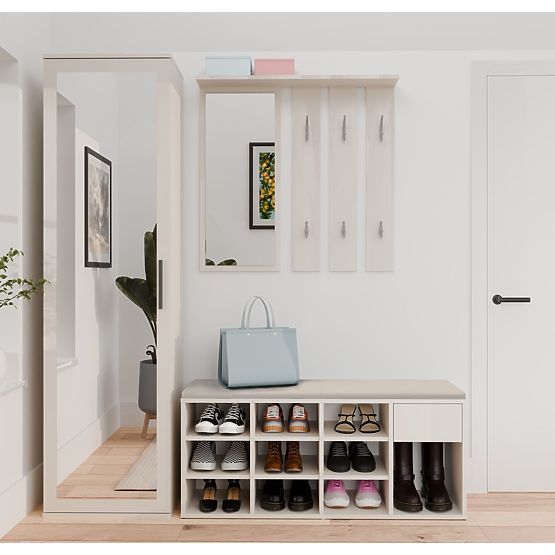 Nyitott Cipősszekrény TALLIN KASMÍR BÉZS Előszobába