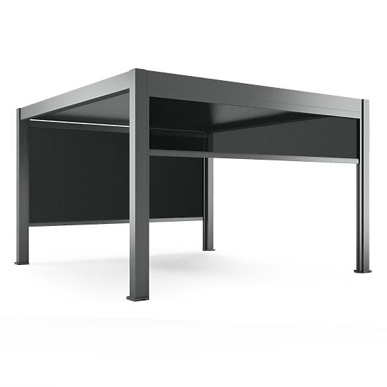 Önállóan álló Lumera kerti pergola alumíniumból, 4x4 m, bioklimatikus, LED világítás, elektromos