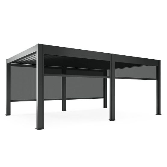 Önállóan álló Lumera kerti pergola alumíniumból, 4x6 m, bioklimatikus, LED világítással, elektromos