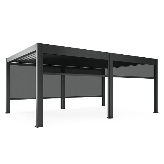 Önállóan álló Lumera kerti pergola alumíniumból, 4x6 m, bioklimatikus, LED világítással, elektromos