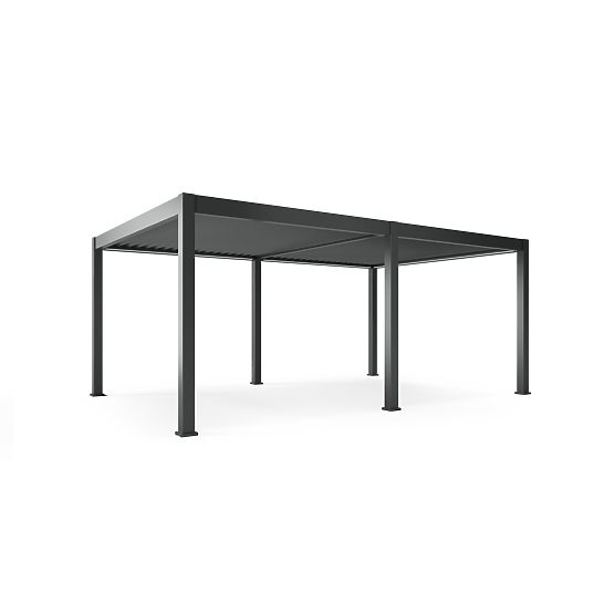 Önállóan álló Lumera kerti pergola alumíniumból, 4x6 m, bioklimatikus, LED világítással, elektromos