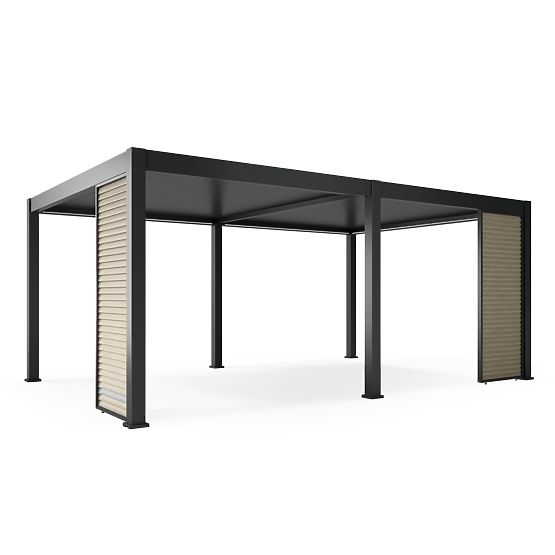 Önállóan álló Lumera kerti pergola alumíniumból, 4x6 m, bioklimatikus, LED világítással, elektromos