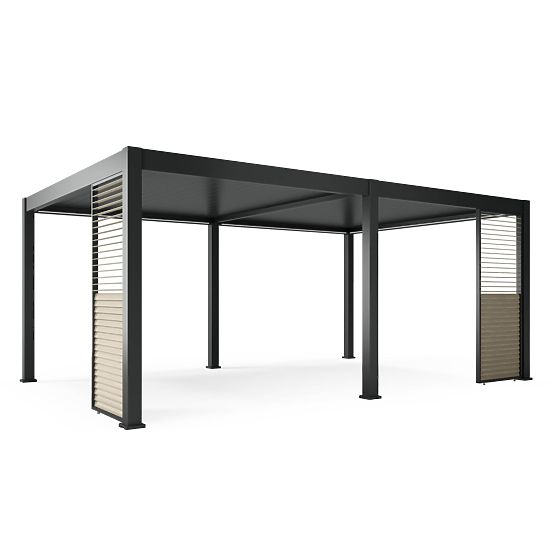Önállóan álló Lumera kerti pergola alumíniumból, 4x6 m, bioklimatikus, LED világítással, elektromos
