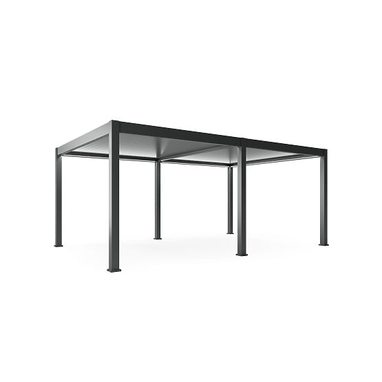 Önállóan álló Lumera kerti pergola alumíniumból, 4x6 m, bioklimatikus, LED világítással, elektromos