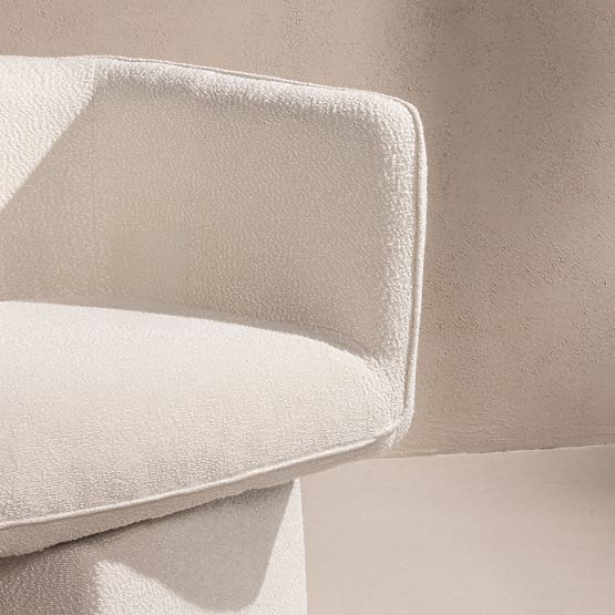 One forgószék fehér, boucle