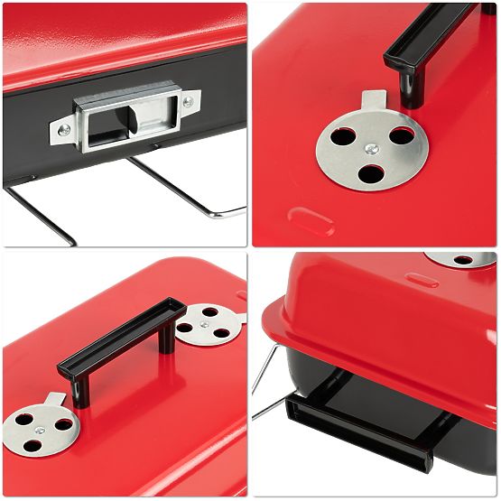 Összecsukható hordozható CAMPAL faszén grill fedéllel