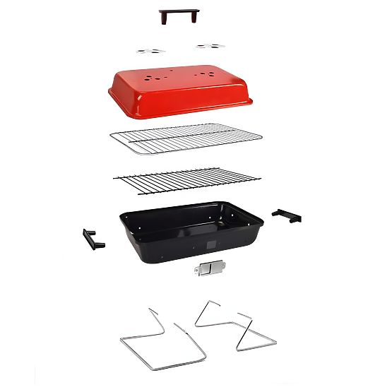 Összecsukható hordozható CAMPAL faszén grill fedéllel