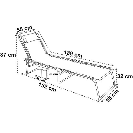 Összecsukható kerti nyugágy állítható FENIKS fekete