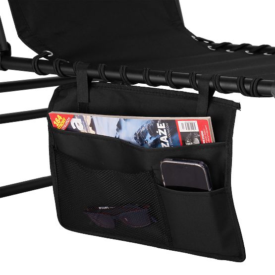 Összecsukható kerti nyugágy állítható FENIKS fekete