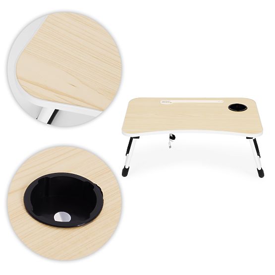 Összecsukható laptopállvány 60x40 cm lámpával és ventilátorral ModernHome