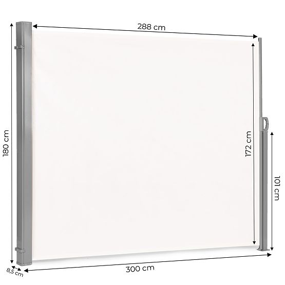 Összecsukható napellenző 300x180 cm oldalsó roló paraván kertbe teraszra bézs
