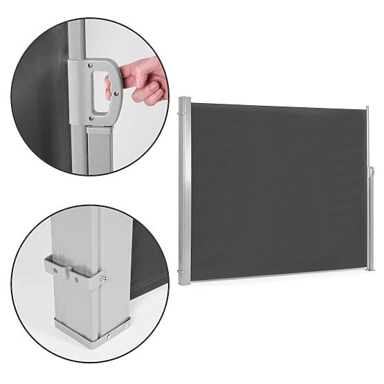 Összecsukható napellenző 300x200 cm oldalsó roló paraván kertbe teraszra antracit