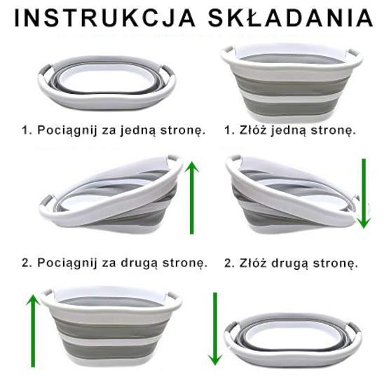 Összecsukható ovális tál 50 x 37 cm fehér-szürke OVAL COMPACT 25L