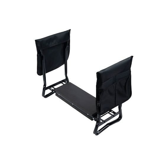 Összecsukható térdelő kerti szék szerszámtartó övvel és 2 szervezővel