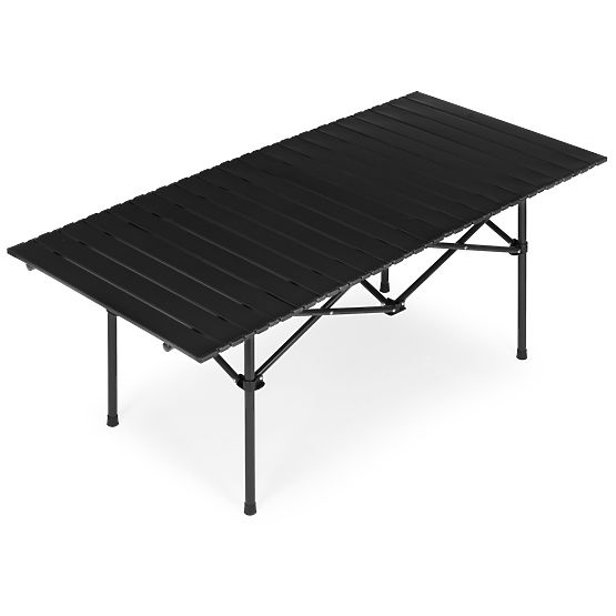 Összecsukható túraasztal 120x55 cm kempingezéshez, táskával, fekete MultiGarden