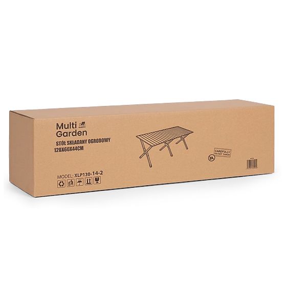 Összecsukható túraasztal 120x60 cm kempingezéshez táskával MultiGarden